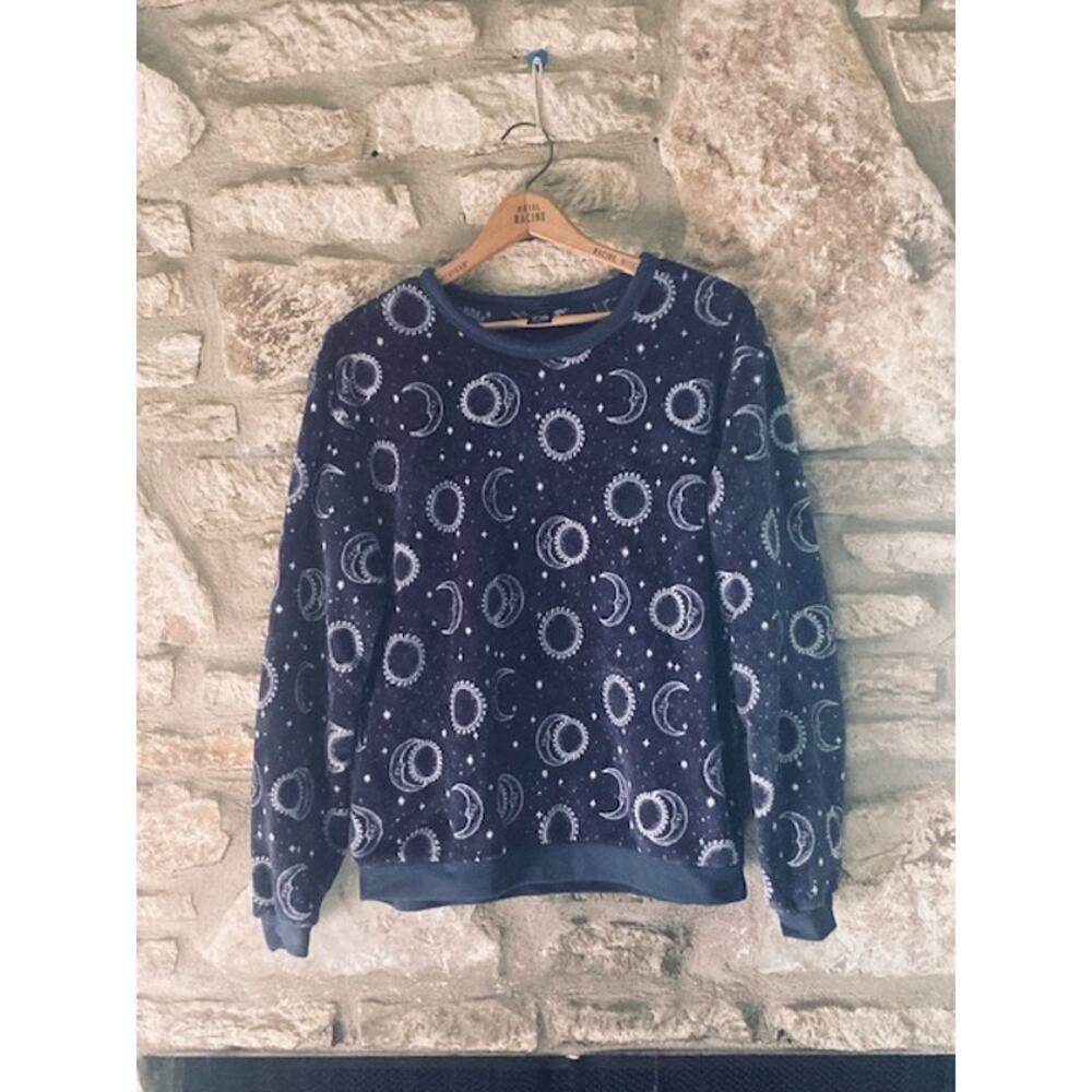🌙 Celestial Moon & Sun Sweatshirt - Cold Crush -  Size XL
